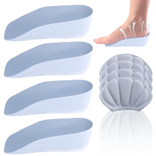 Gebiuhoo 2 paia di solette per scarpe rialzate 3,5 cm, cuscinetti per tallone con discrezione aumentano la loro altezza stivali e offrono un'eccellente protezione per il tallone