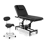 AUNIVO Ensemble de Table de Massage électrique avec Chaise de Selle, canapé de Massage, Ensemble Noir, lit inclinable