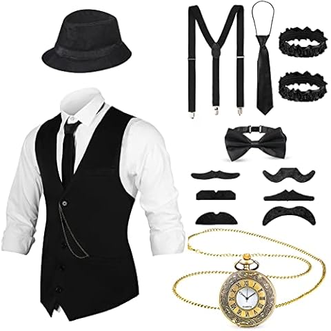 BBTO Jungen 1920er Gangster Kostüm Zubehör Set Cover