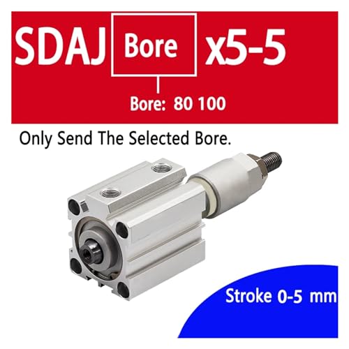 Cylindre mince compact SDAJ80 à course réglable et double effet robuste - 3