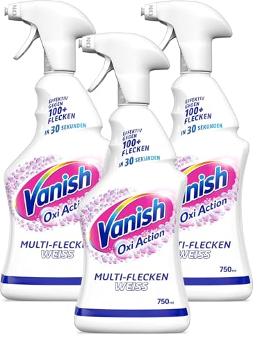 Vanish Oxi Action Fleckentferner Multi-Flecken-Vorwaschspray Weiß 3 x 750ml