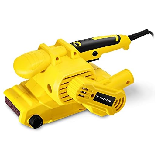TROTEC PBSS 10-800 Bandschleifer – 800 W, 120–380 m/min, automatische Bandzentrierung, stationär & mobil nutzbar, Staubabsaugung, Schnellspannsystem, inkl. Schleifband & Zubehör