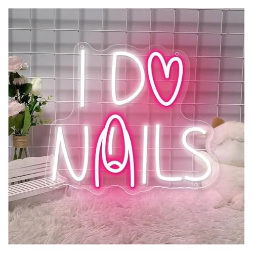 Enseigne lumineuse au néon Je fais des ongles pour déco murale