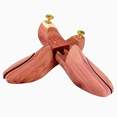 2 Piezas/Lote Cedro Rojo Madera Zapato de Hombre Árboles de Longitud Ajustable y Ancho Zapato Shaper Herramienta de Cuidado de Zapato Mejor Forma Antiarrugas hormas para Zapatos 649