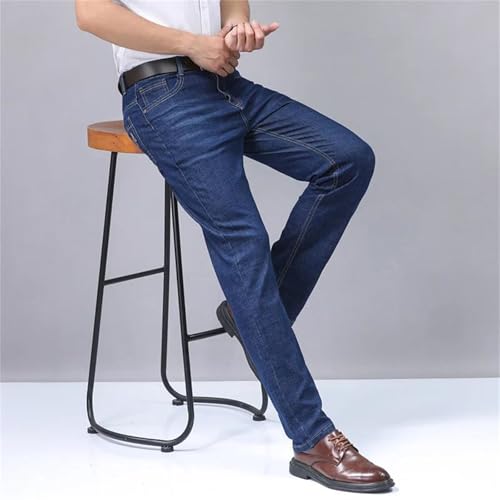 Men's Comfort Jeans Cotton Stretch Denim Pants Straight Casual Business Trousers Soft Classic Clothing2