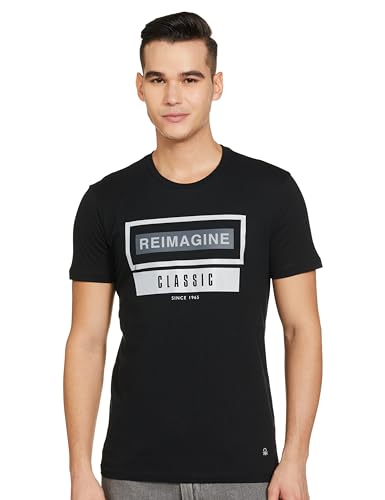 Image of UNITED COLORS OF BENETTON Men's Cotton Solid Regular Fit T-Shirt