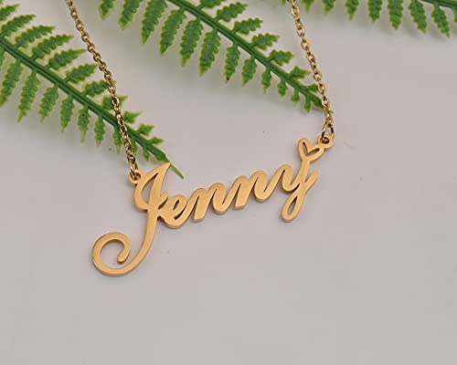 Princess Custom Personalized Name Necklace With Heart 18K Gold Plated Customized Name Necklace For Women Personal Fashion Necklace Best Gift For Girl Mother Daughter Friendship Christmas Birthday #TOP6