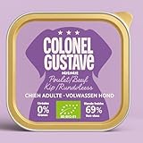 Colonel Gustave, Pâtés Bio pour Chien Adulte, Poulet et Bœuf, 150g, sans Céréales, sans OGM, Pack de 11+1 Gratuit