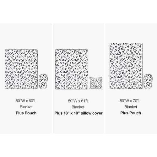 Bnuitland Leopard Print Fleece Flannel Throw Blanket With Leopard Storage Pouch,300 Gsm Double Sided Bed Throw,Lightweight Fuzzy Sofa Blanket For Adults And Kids,Super Soft Flannel Throw #TOP4