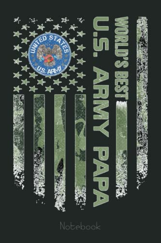 Vintage American Camo Flag World's Best US Army Veteran Papa Notebook: US Navy Veteran Veterans Memorial Day, Journal 6 x 9, 110 Page Blank Lined Paperback Journal/Notebook Gift For Family Friends
