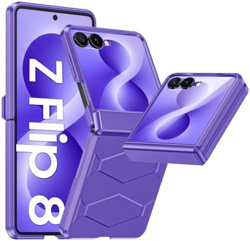 Vizvera for Galaxy Z Flip 8 Case with Hinge Protection Purple
