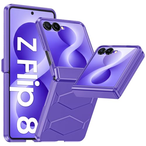 Vizvera for Galaxy Z Flip 8 Case with Hinge Protection Purple