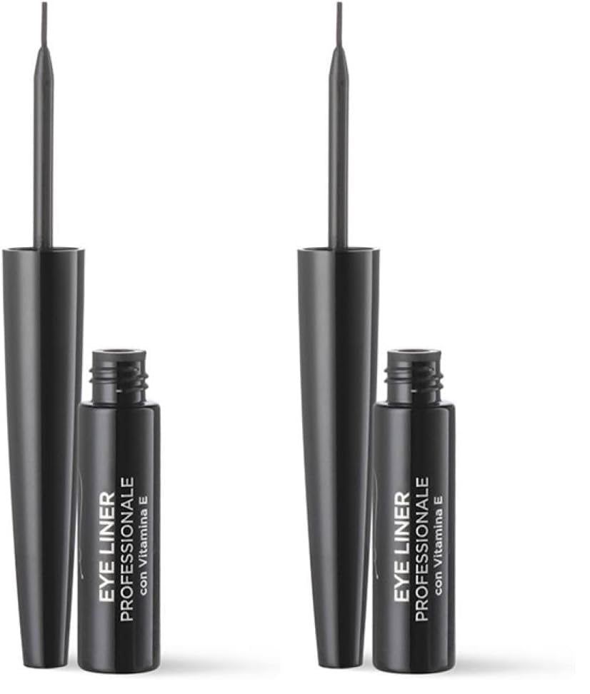 Bottega Verde - Eye liner professionale con pennellino con Vitamina E - Nero (Confezione da 2)