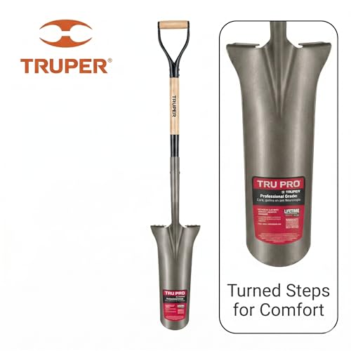 Pala de drenaje Truper Tru Pro 16 pulg con mango de madera premium miniatura 3