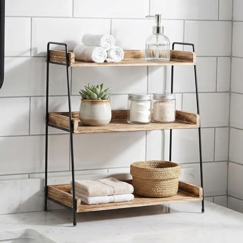 YancLife 3-Tier Coffee Station Organiser – Wooden Kitchen Storage & Organisation Sundry Shelf with Screwdriver No Drilling for Home, Office