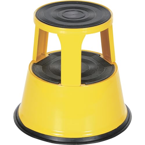 Taburete de acero Vestil STEP-17-Y amarillo para almacén industrial 2