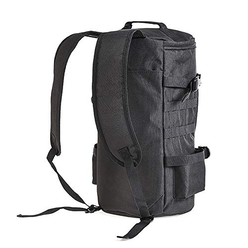 Pannow Cylindrical Fishing Tackle Backpack, Large Capacity Polyester Fishing Bags Backpack With Rod Holder, Multifunctional Fishing Gear Bag, Black,45 * 12 * 11Cm #TOP2