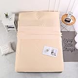 HAIBA Schlafsack - Spannbettlaken aus 100% ägyptischer Baumwolle, Satin, King-Size-Spannbettlaken mit Rundumgummi,Jaune,160x220cm