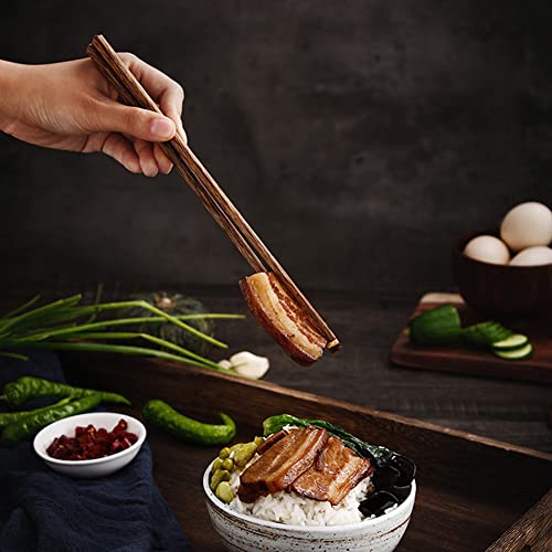 M.g Wenge Wood Chopsticks,10 Pairs Wooden Chopsticks,Chinese Japanese Korean Reusable Wood Chopsticks,Dishwasher Safe Chopsticks(9.8Inch) #TOP3