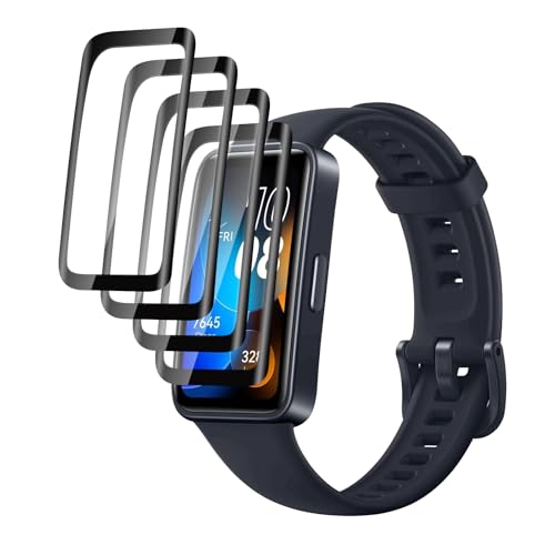 Jinshiweikai [4 Piezas Protector Pantalla para HUAWEI Band 8/9/10   Película Flexible HD,Protección Antiarañazos，Full Coverage, Material Compuesto No Vidrio，Flexion Libre