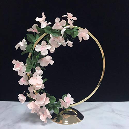 Everbon Set Of 10 20 Inch Tall New Gold Round Wedding Centerpiece Vase Hoop Centerpiece Stand Metal Floral Hoop Wedding Decor #TOP3