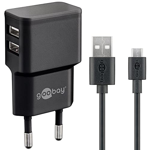 Goobay Cargador Pared Dual Con Cable Micro Usb 2,4 44984