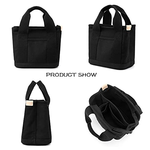 Canvas Tote Bag Women Small Handbag Stylish Satchel Bag Mini Fashion Shoulder Bag Japanese Crossbody Bag Travel Bags (One Size, 1 Black) #TOP4