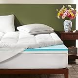 BEDLORE Mattress Topper Super King,2-in-1 Dual Layer Design (2" Gel Memory Foam + 2" Plush Top Cover) Memory Foam Mattress Topper Medium-Firm, OEKO-TEX Certified, Pressure & Back Pain Relief (White)