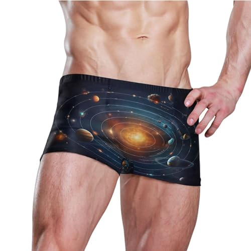 Space Galaxy Solar System NASA Mens Swim Trunk Swimwear Bathing Suit Swim Brief Square Leg Board Short S S04007783