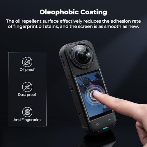 Image of OpenTech Premium Tempered Glass Guard for Insta360 X4 / X5 Action Camera | 9H Hardness, Anti-Scratch Screen Protector with Black Border (Pack of 1)