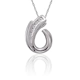 KATARINA 10K White Gold 0.13 ct. Graduating Diamond Fashion Pendant Necklace