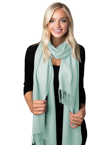 Ocomfly 100% Pashmina Cashmere Scarf for Women - Premium Womens Scarves. Gift Boxed. Wrap or Coverup. Ultra Soft and Warm. Limited Available - Green