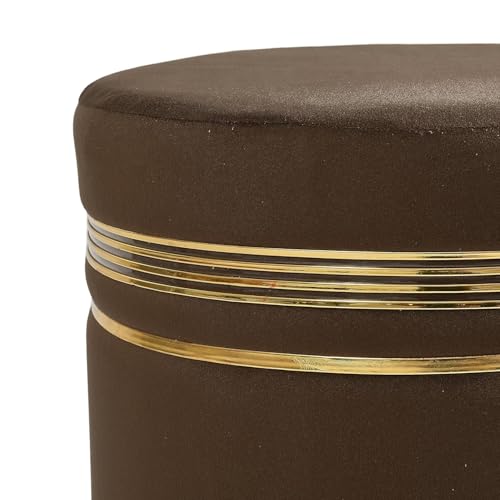 Image of NACIA Wooden Ottoman Stool for Living Room, Ottoman pouffes for Sitting, Puffy Chair Bench for Home Decor, Stools & Ottoman, Footrest Pouf Foot Stool for Office Room Decor, (16 inchx16 inchx17 inch, Coffee)