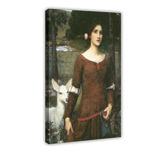 Impression sur toile The Lady Clare par John William Waterhouse - Décoration murale 30x45 cm