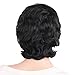 MapofBeauty 30cm Fashion Side Bangs Short Women Curly Wig (Black)