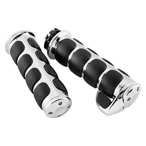 Kuryakyn 6212 Premium ISO Handlebar Grips with Standard Throttle Boss for Dual Cable Throttle Control: 1982-2019 Harley-Davidson Motorcycles, Chrome, 1 Pair