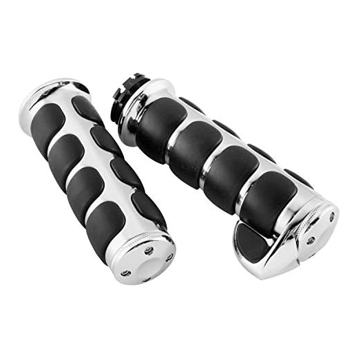 Kuryakyn 6212 Premium ISO Handlebar Grips with Standard Throttle Boss for Dual Cable Throttle Control: 1982-2019 Harley-Davidson Motorcycles, Chrome, 1 Pair