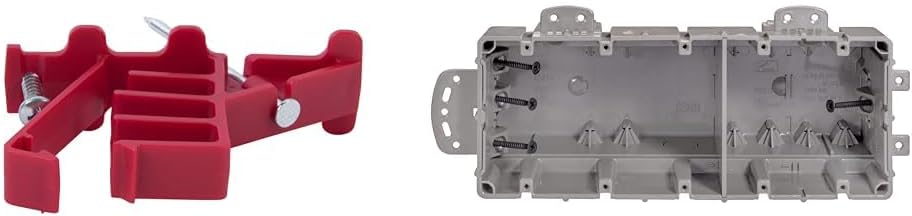 Gardner Bender 100Pk Multi-Cable Staple Secures NM, Coaxial & CAT5 + Southwire 5 Gang Depth Adjustable Heavy Duty Multi Mount Box