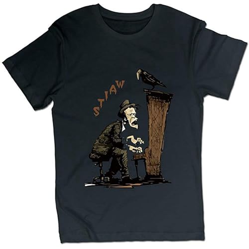 JieZhiChun Men's Yyegf5500pure Cotton Tom Waits Piano T Shirts for Man Black XL