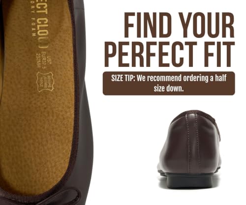 Image of Project Cloud Ballet Flats for Women Shoes - Genuine Leather Insole and Lightweight Mary Jane Flats - Non-Slip and Comfortable Womens Shoes