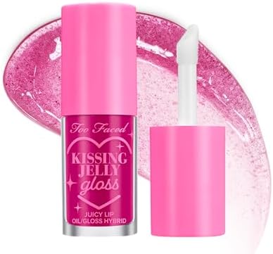Too Faced Kissing Jelly Lip Oil Gloss | Hydrating Lip Oil + Gloss Hybrid for Instant Moisture and Shine