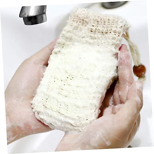 Porte-savon en filet lin coton Healvian avec sachets de mesh exfoliant douche - 2