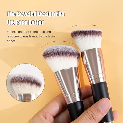 Image of Makeup Brushes Dual-ended Foundation Brush Concealer Brush, 2-in-1 Make Up Brushes Synthetic Kabuki Brush for Concealer Eye Shadow Eyeliner Eyebrow Make Up Brush (Tapered Top /Angled, 1 - Pcs)