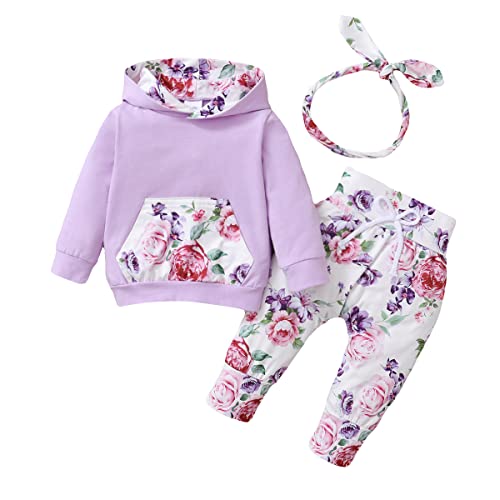 T TALENTBABY Baby Mädchen Kapuzenpulli Sweatshirt Bedruckte Blumen Outfits...