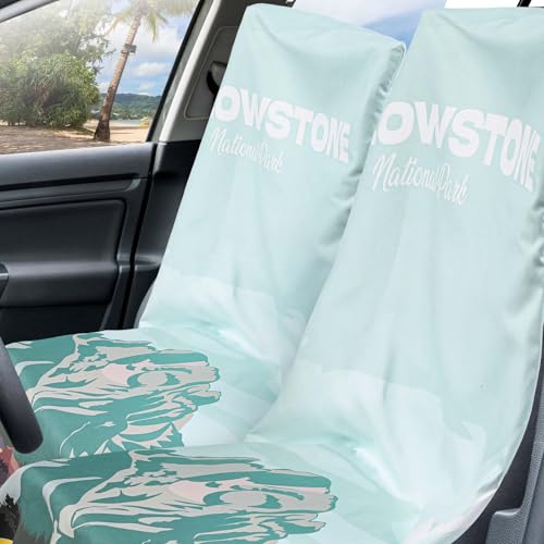 Image of Hahafelt 1 Pack Car Seat Towel Cover with Storage Bag, Yellowstone Style
