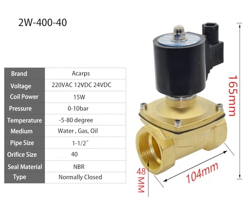 Électrovanne en laiton 1-1/2 pouce 24VAC vanne eau IP65 - 3