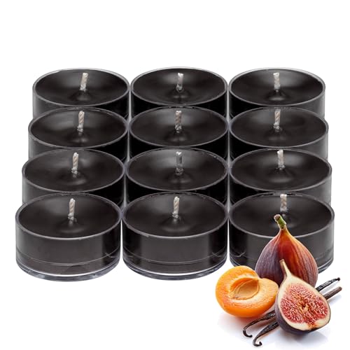 PartyLite Teelichter Kerzen Feigen und Früchte mit Vanilleduft Geschenkset mit 12 Stück Aromatherapie mit bis zu 4 bis 6 Stunden Brenndauer ideal für Heimdekoration Urlaubsgeschenk & Feier