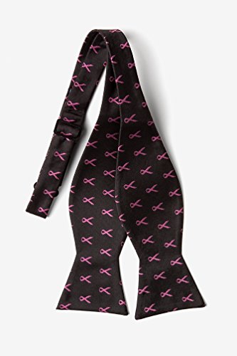 Wild Ties Pink Ribbon For Breast Cancer Awareness Black Microfiber Bow Tie #TOP1