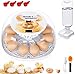 Incubators for Hatching Eggs, 12 Egg Incubator with Automatic Turning and Temperature Control, Automatic Water Adding, LED Egg Candler, for Hatching Chickens, Duck, Quail
