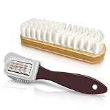 Wildlederbürste 2er Set, Raulederbürste Schuhbürste Für Schuhe, Wildleder Pflege Schuhputzbürste Zur Reinigung Von Wildlederstiefeln, Nubuk Oder Verlour